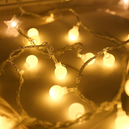 1pc, Sphere String Lights, Battery Operated Indoor Fairy Lights, Outdoor Indoor String Lights For Backyard, Patio, Garden, Party, Bedroom, Living Room, Classroom, Camping Decoration Warm White Globe Fairy Lights