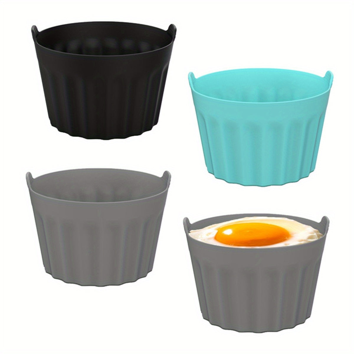6pcs Air Fryer Egg Moulds, Silicone Ramekins for Air Frye, Air Fryer Egg Poacher, Silicone Egg Poacher for Microwave Air Fryer Stovetop Egg Cooking, Non-Stick Bpa-Free, Dishwasher Safe