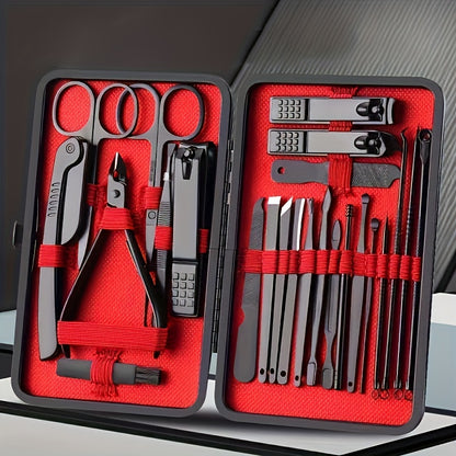 10/24pcs Nail Clippers Set Full Set, Black Nail Clippers Set, Ultra Sharp Sturdy Nail Clippers, Professional Nail Clippers, Pedicure Care Tools, Toenail Clippers, Nail Trimmer For Men And Women