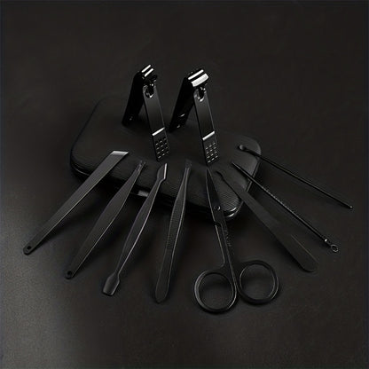 10/24pcs Nail Clippers Set Full Set, Black Nail Clippers Set, Ultra Sharp Sturdy Nail Clippers, Professional Nail Clippers, Pedicure Care Tools, Toenail Clippers, Nail Trimmer For Men And Women