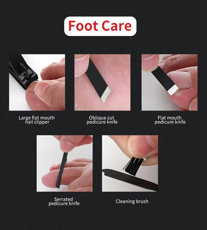 10/24pcs Nail Clippers Set Full Set, Black Nail Clippers Set, Ultra Sharp Sturdy Nail Clippers, Professional Nail Clippers, Pedicure Care Tools, Toenail Clippers, Nail Trimmer For Men And Women
