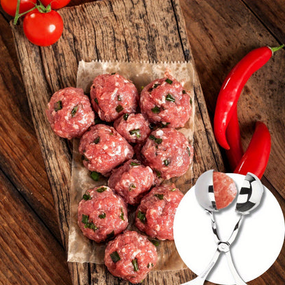 1pc Stainless Steel Meat Ballers With Anti-Slip Handles, None-Stick Meat Baller Tongs, Meatball Scoop, Ball Makers Mold, Cake Pops Meatball Maker, Ice Tongs, Dough Scoops For Kitchen Tools, Kitchen Supplies