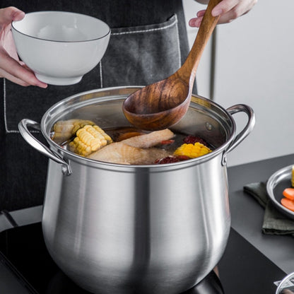 Stainless Steel Household Thickened Large Capacity Soup Pot For Boiling Soup, Cooking Porridge, Steaming And Stewing, Suitable For Induction Cooker And Gas Stove