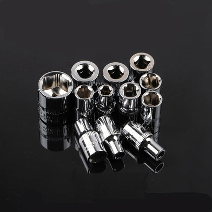 12pcs Socket Set, 1/4 Wrench Socket Set, Hardware Car Boat Motorcycle Bicycle Repairing Tool