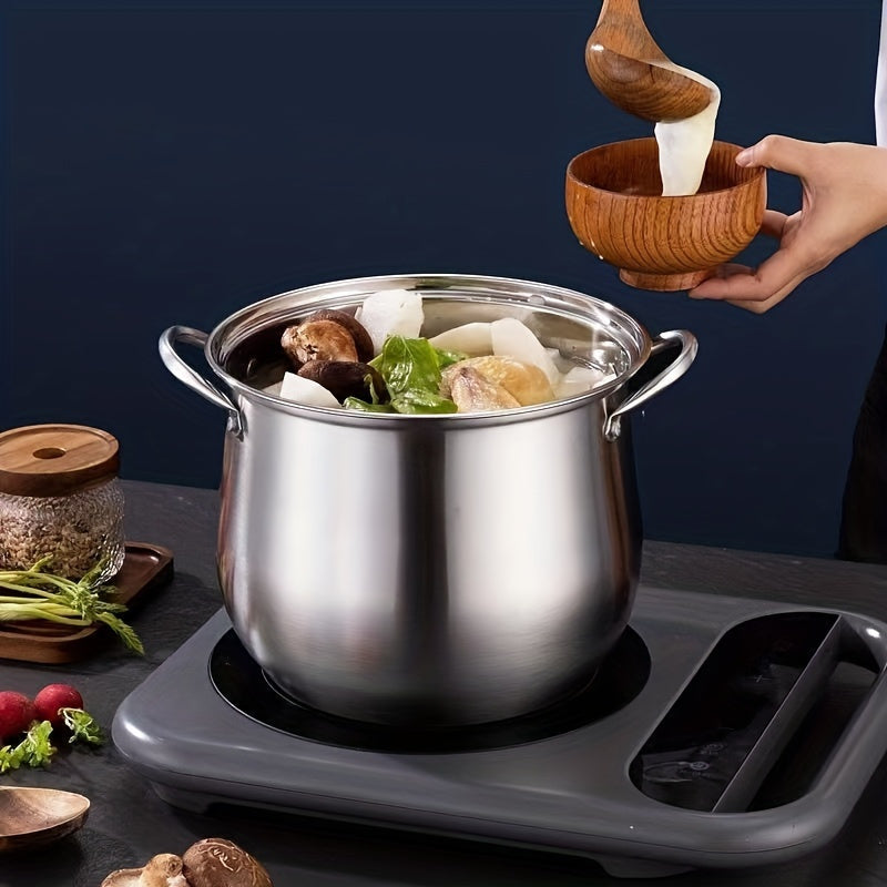Versatile Large Stainless Steel Stock Pot - Perfect for Soups, Stews & More - Durable, Easy-Clean Kitchen Essential