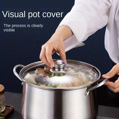 Versatile Large Stainless Steel Stock Pot - Perfect for Soups, Stews & More - Durable, Easy-Clean Kitchen Essential