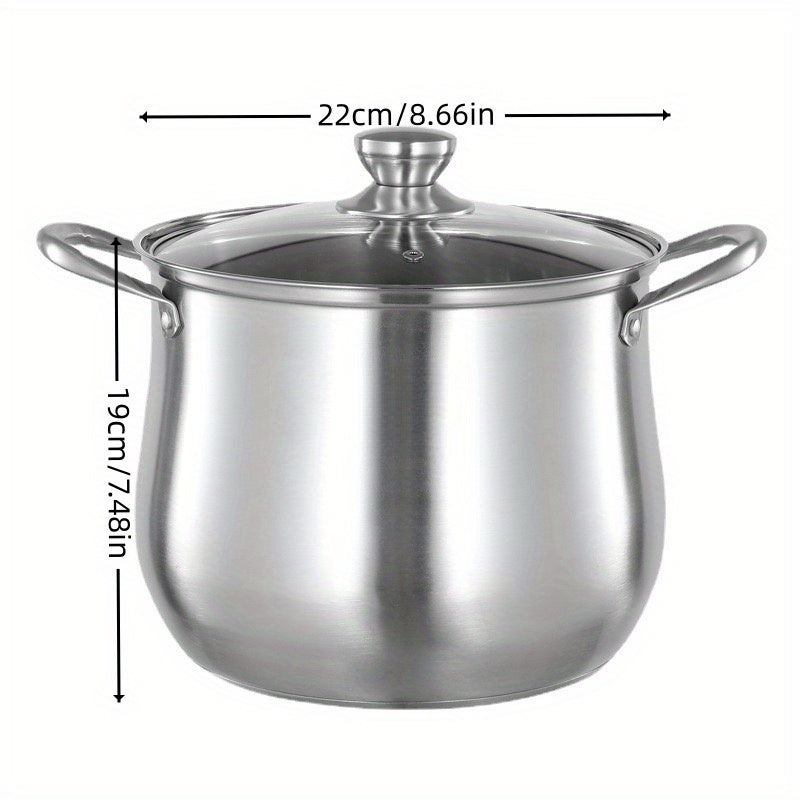 Versatile Large Stainless Steel Stock Pot - Perfect for Soups, Stews & More - Durable, Easy-Clean Kitchen Essential