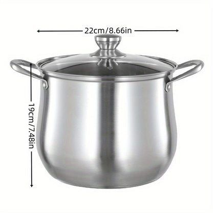 Versatile Large Stainless Steel Stock Pot - Perfect for Soups, Stews & More - Durable, Easy-Clean Kitchen Essential