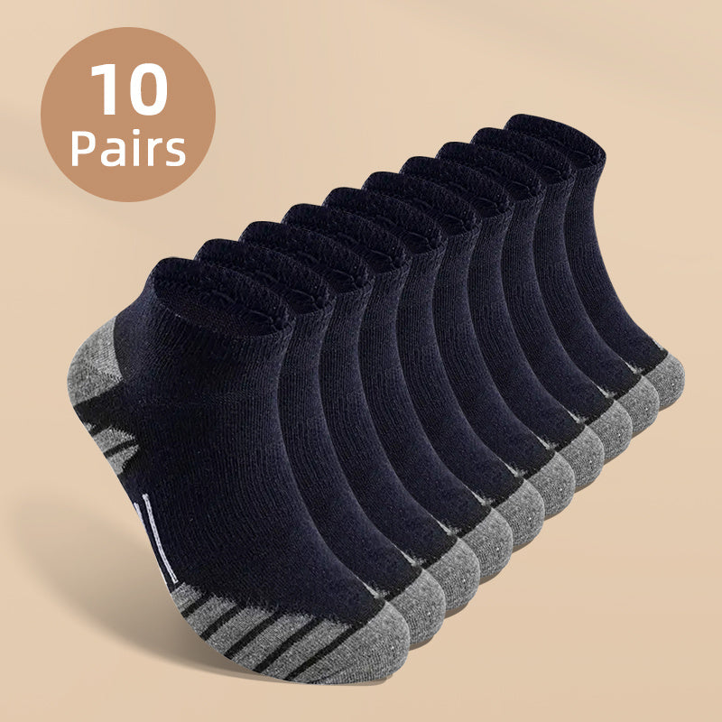10/20 Pairs Men's Short Socks, Low-Cut Crew Socks for All Seasons, Sweat-Absorbent, Casual Wear, Allseason Socks, Minimalist Design, Classic Style, Breathable Fabric, Comfortable Fit, Basic Socks, Men's Footwear, Men's Fashio