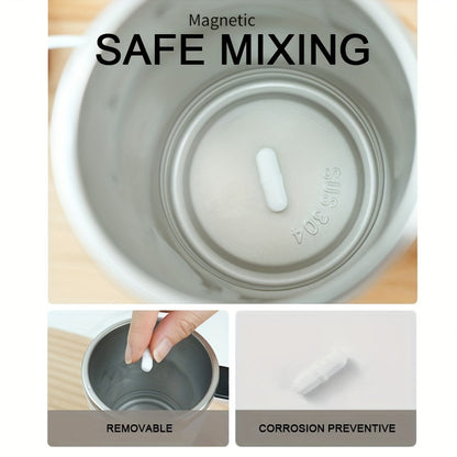 Rechargeable Self-Stirring Coffee Mug - Portable 304 Stainless Steel Mixing Cup with Temperature Display, USB Charging, Suitable for Coffee, Tea, Chocolate, Kitchen, Travel, Home