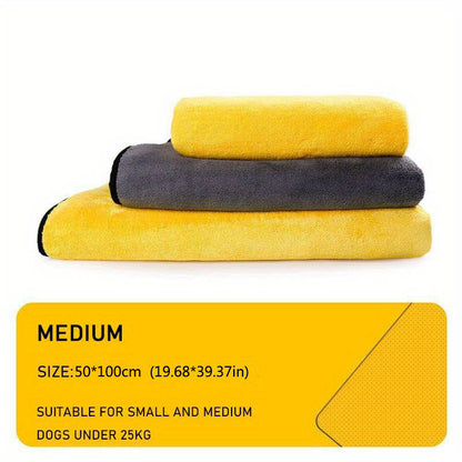1pc UltraSoft Quick-Dry Microfiber Pet Towel for Dogs and Cats - Absorbent Bathing Towel, Ideal Christmas and New Year Gift for Pets, Durable Polyester Material