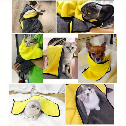 1pc UltraSoft Quick-Dry Microfiber Pet Towel for Dogs and Cats - Absorbent Bathing Towel, Ideal Christmas and New Year Gift for Pets, Durable Polyester Material