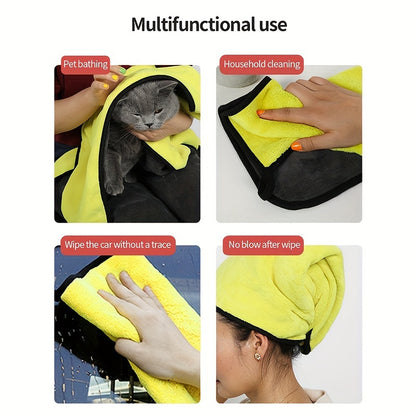 1pc UltraSoft Quick-Dry Microfiber Pet Towel for Dogs and Cats - Absorbent Bathing Towel, Ideal Christmas and New Year Gift for Pets, Durable Polyester Material