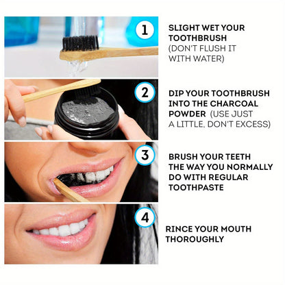 Activated Charcoal Teeth Whitening Powder - Deep Clean for Coffee, Tea for Men and Women | Breath Freshener & Cleaner, Polishing, Daily Life