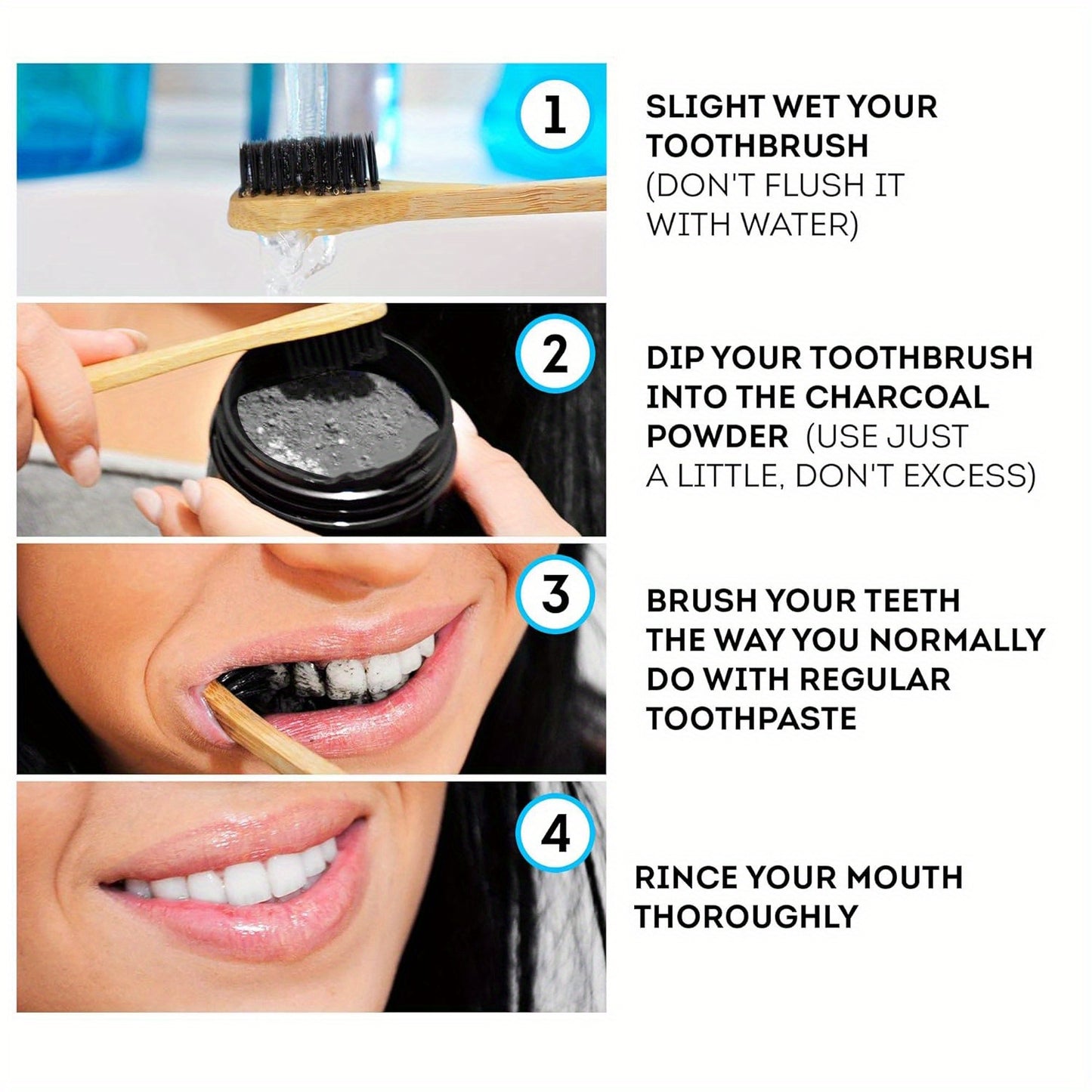Activated Charcoal Teeth Whitening Powder - Deep Clean for Coffee, Tea for Men and Women | Breath Freshener & Cleaner, Polishing, Daily Life