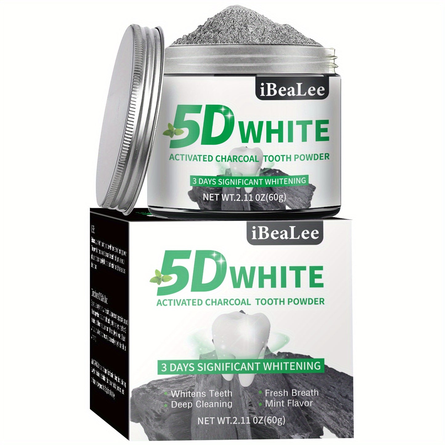 Activated Charcoal Teeth Whitening Powder - Deep Clean for Coffee, Tea for Men and Women | Breath Freshener & Cleaner, Polishing, Daily Life