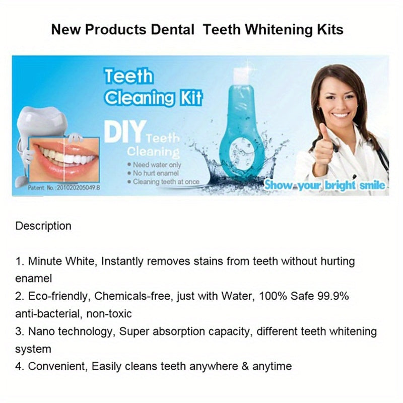 Nano Teeth Whitening Kit With Handle - 5 Strips For Deep Clean & Stain Removal, Gum Health Friendly, Fragrance-Free Personal Care Teeth Whitening Products Teeth Whitening Toothpaste