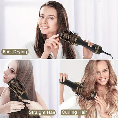 1pc 2-in-1 multi-functional hot air brush and negative ion straightening comb make your hair style fast - a gift for women and a holiday gift