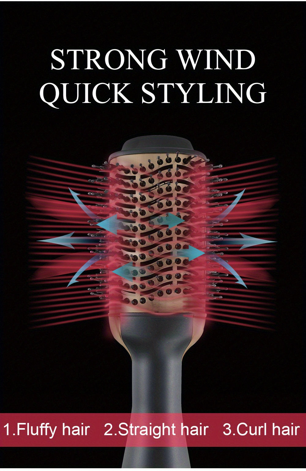 1pc 2-in-1 multi-functional hot air brush and negative ion straightening comb make your hair style fast - a gift for women and a holiday gift