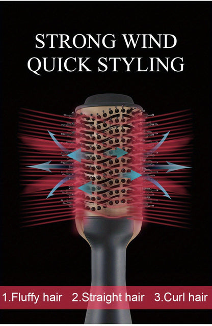 1pc 2-in-1 multi-functional hot air brush and negative ion straightening comb make your hair style fast - a gift for women and a holiday gift