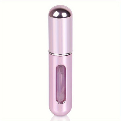 1pc Portable Refillable Mini Perfume Spray Bottle - Leakproof, Bottom Pump Fill, Pocket-Sized Fragrance Dispenser, No Electricity Needed, Freestanding Plastic Material