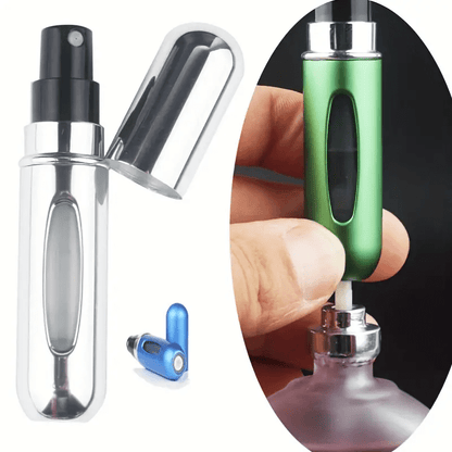 1pc Portable Refillable Mini Perfume Spray Bottle - Leakproof, Bottom Pump Fill, Pocket-Sized Fragrance Dispenser, No Electricity Needed, Freestanding Plastic Material