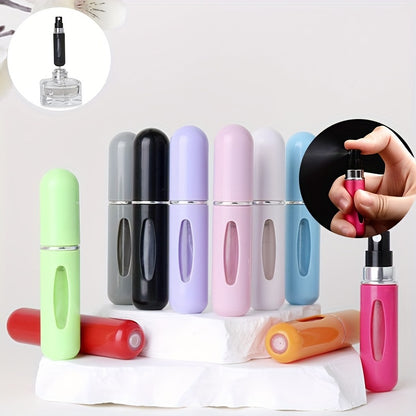 1pc Portable Refillable Mini Perfume Spray Bottle - Leakproof, Bottom Pump Fill, Pocket-Sized Fragrance Dispenser, No Electricity Needed, Freestanding Plastic Material