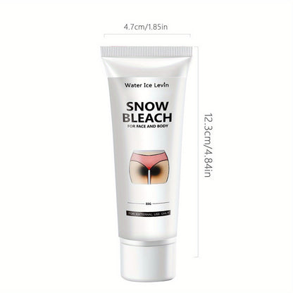 Snow Bleach Cream 50G - Vitamin C, Nicotinamide & Centella, Hyaluronic Acid Infused, Fragrance-Free, Moisturizing Lotion For All Skin Types, Salicylic Acid Enriched, Lactic Acid Balanced, Ideal For Dry Skin, Underarm, Butt, T