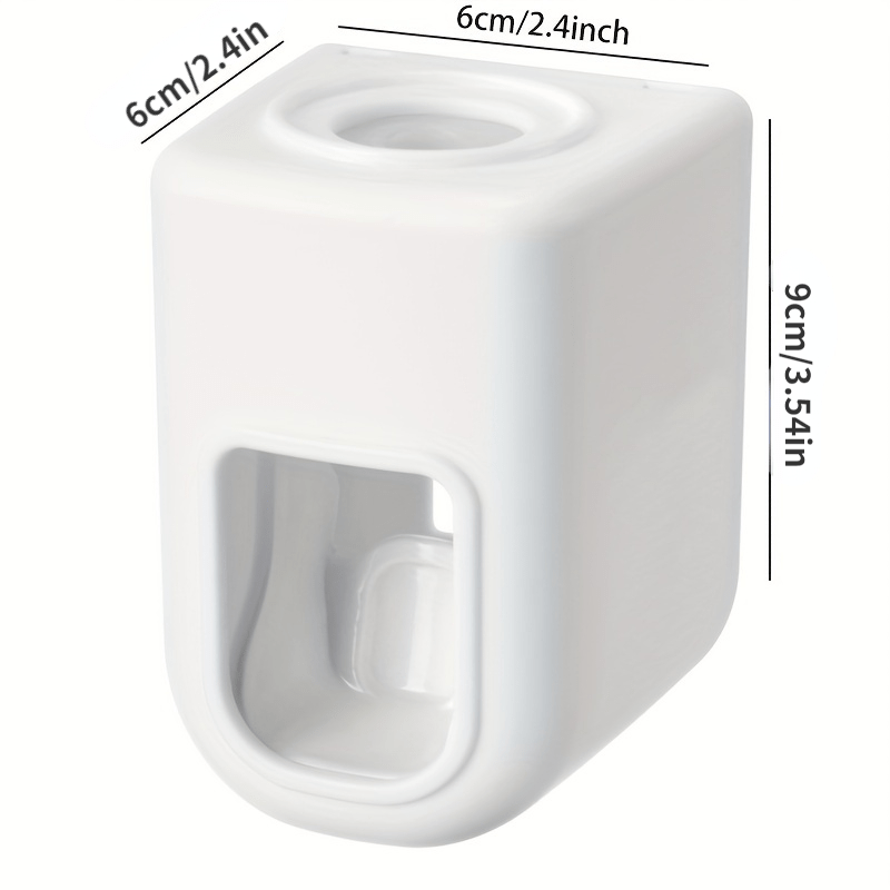 1pc Automatic Toothpaste Dispenser - Wall Mount Toothbrush Holder with Squeezer - No Electricity Required - Plastic Bathroom Accessory for Simplified Toothpaste Dispensing