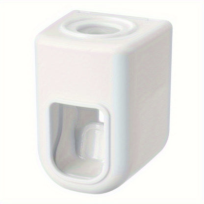 1pc Automatic Toothpaste Dispenser - Wall Mount Toothbrush Holder with Squeezer - No Electricity Required - Plastic Bathroom Accessory for Simplified Toothpaste Dispensing