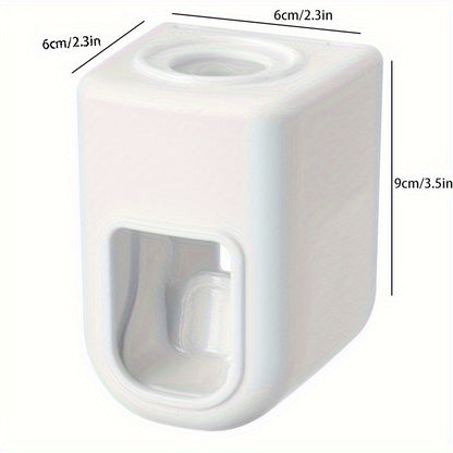 1pc Automatic Toothpaste Dispenser - Wall Mount Toothbrush Holder with Squeezer - No Electricity Required - Plastic Bathroom Accessory for Simplified Toothpaste Dispensing