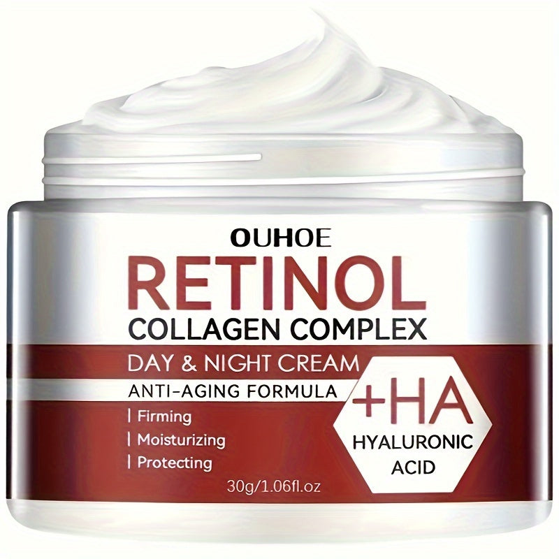 Creme facial com complexo de retinol e colagénio, ácido hialurónico, vitaminas C e E - Gel hidratante para todos os tipos de pele, unissexo - Sem álcool, suaviza a pele seca, aumenta a elasticidade, refirma e hidrata - 1 frasco (3