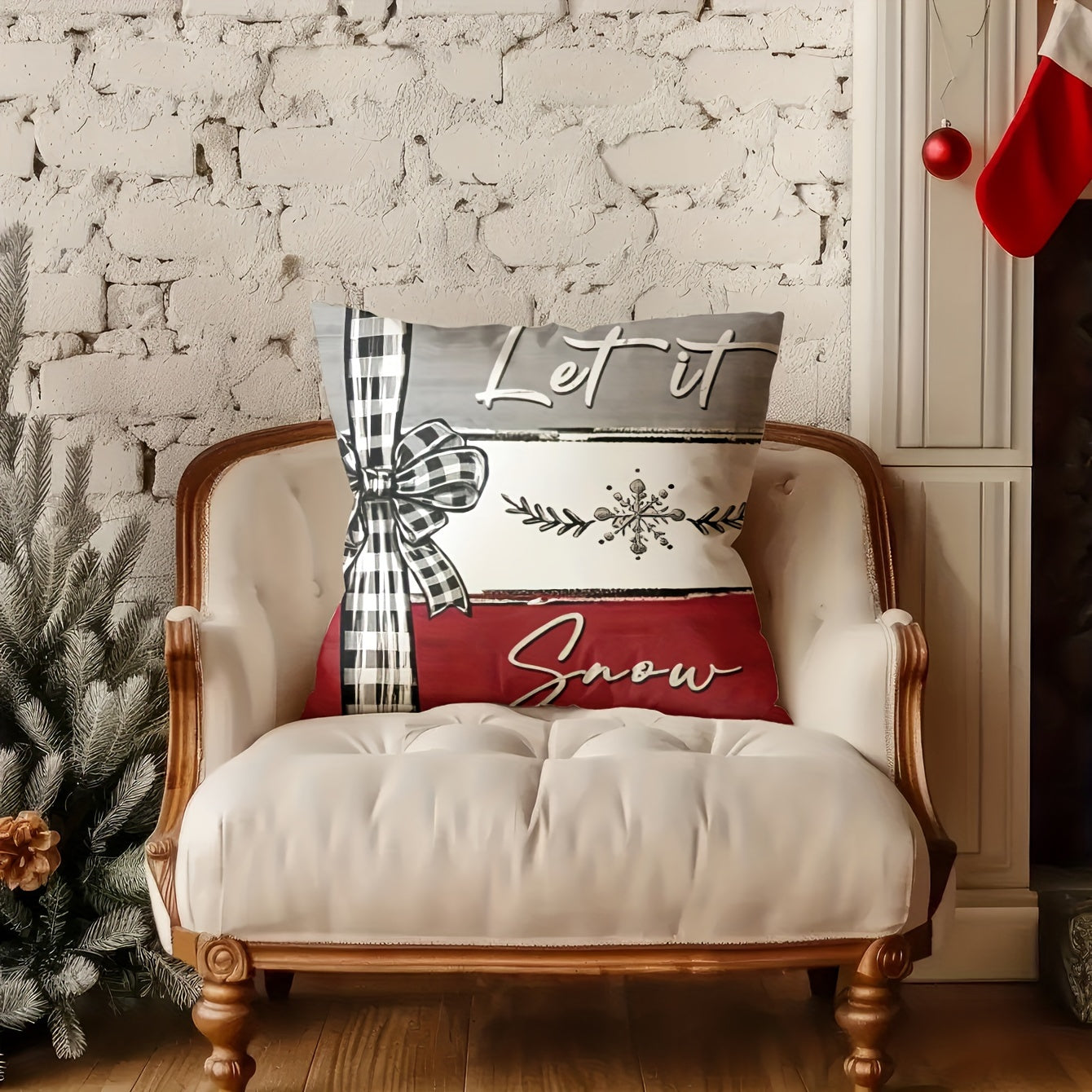 Conjunto de 4 capas de almofada de Natal, 44,96 cm x 44,96 cm, poliéster super macio, reversíveis com estampas de Pai Natal e renas, com fecho de correr - ideais para sofá, sala de estar e decoração de quarto (enchimento não incluído).