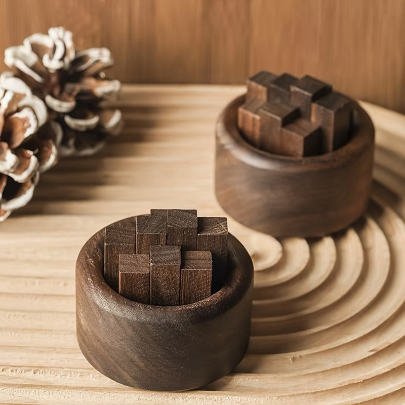 Passive, Walnut Wood Essential Oil Diffuser Set - Fireless, Battery-Free, Slow Release Fragrance for Relaxation & Home Decor