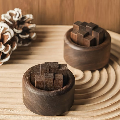 Passive, Walnut Wood Essential Oil Diffuser Set - Fireless, Battery-Free, Slow Release Fragrance for Relaxation & Home Decor