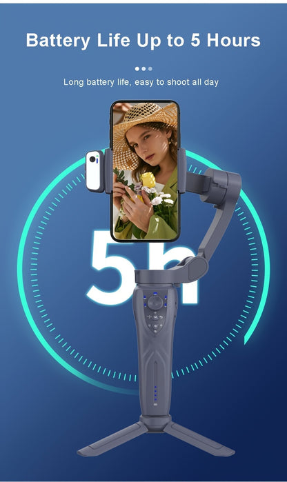 2024 New Magnetic AI Three-axis Anti-shake Video Stabilizer AI Tracking Module, Front Rear Tracking APP, Various Stimulating Gameplay Eighth-generation AI Face Tracking, Gesture Control Face Recognition Beauty Fill Light 3 Co