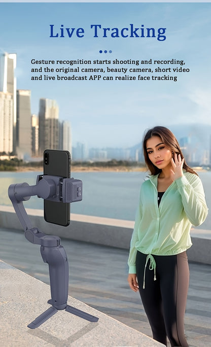 2024 New Magnetic AI Three-axis Anti-shake Video Stabilizer AI Tracking Module, Front Rear Tracking APP, Various Stimulating Gameplay Eighth-generation AI Face Tracking, Gesture Control Face Recognition Beauty Fill Light 3 Co