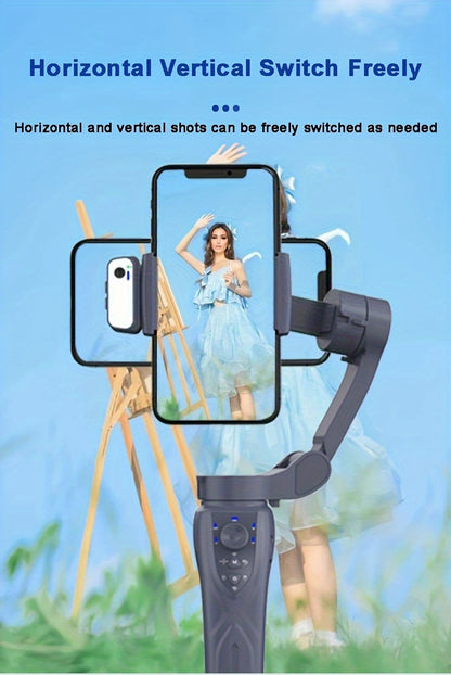 2024 New Magnetic AI Three-axis Anti-shake Video Stabilizer AI Tracking Module, Front Rear Tracking APP, Various Stimulating Gameplay Eighth-generation AI Face Tracking, Gesture Control Face Recognition Beauty Fill Light 3 Co