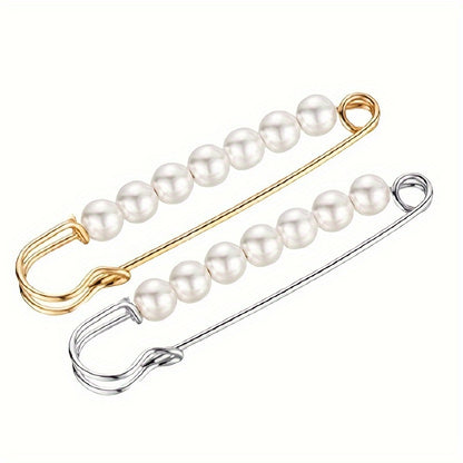 Conjunto de 4 pregadeiras de cintura com pérolas artificiais, ideais para lenços, hijabs, xailes e camisolas. Perfeitos para mulheres.