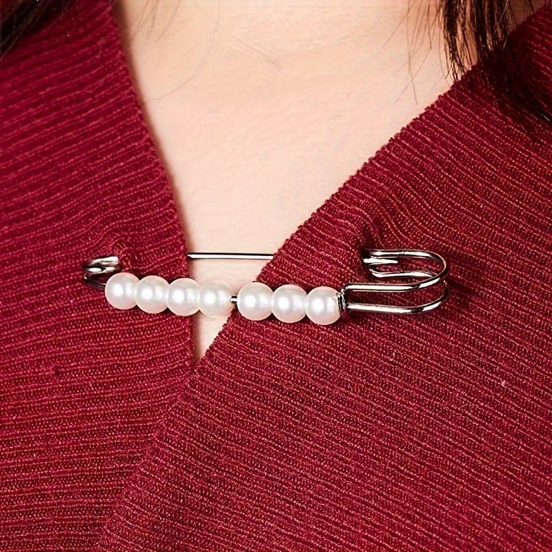 Conjunto de 4 pregadeiras de cintura com pérolas artificiais, ideais para lenços, hijabs, xailes e camisolas. Perfeitos para mulheres.