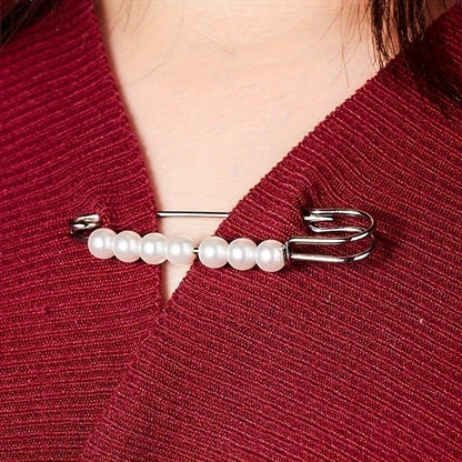 Conjunto de 4 pregadeiras de cintura com pérolas artificiais, ideais para lenços, hijabs, xailes e camisolas. Perfeitos para mulheres.