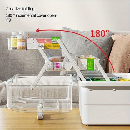 Medicine box Household large-capacity family medicine box Multifunctional sundries storage box High-value desktop shelf Multi-purpose bar, used for multi-purpose storage boxes such as kitchens, bedrooms and bathrooms