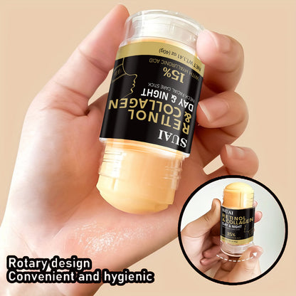 40g Retinol & Collagen Neck And Face Care Stick - Hydrating, Firming, Moisture-Locking, Easy Absorb, Hyaluronic Acid & Almond Oil Infused for All Light Beige Types, Hypoallergenic, Replenishes Light Beige