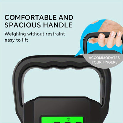 CYCG Heavy-Duty Digital Hanging Scale 132lb/60kg with Large Handle & Backlit LCD Display, /Plastic Construction, 0.01lb/0.01kg Precision, Large Capacity Weight Scale for Luggage, Fishing, Postal, Laboratory, Gym, Construction