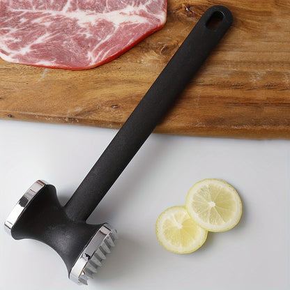 1pc Zinc Alloy Meat Mallet - Heavy Duty Kitchen Meat Tenderizer Hammer with Rubber Grip, Stainless Steel Head for Effortless Pounding and Tenderizing, Perfect for Home Cooks, Cooking Accessory | Modern Kitchen Tool | Durable