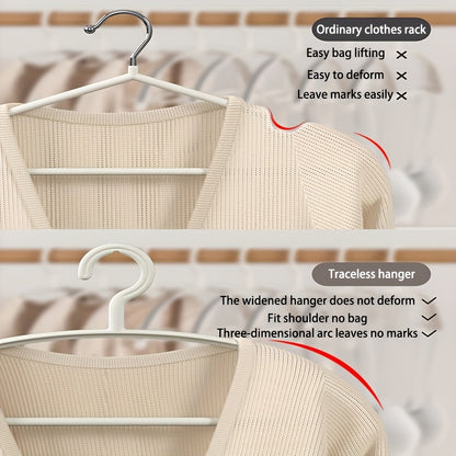 10 Non-marking Hangers - Non-deforming, Non-slip, No Shoulder Corners - Perfect for Drying and Storing Clothes in Your Closet