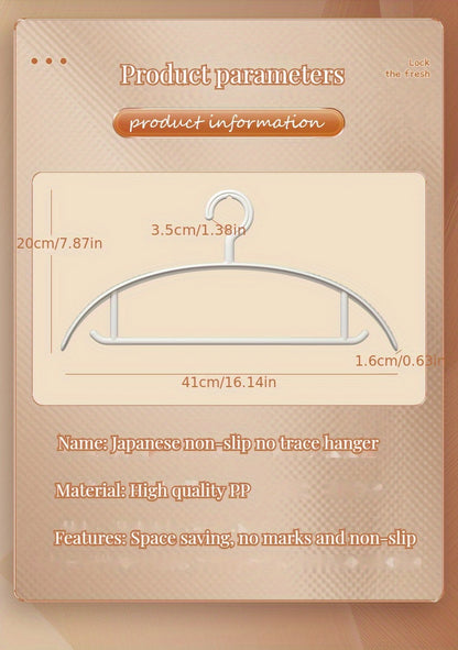 10 Non-marking Hangers - Non-deforming, Non-slip, No Shoulder Corners - Perfect for Drying and Storing Clothes in Your Closet