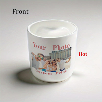 Personalized 11oz Heart-Shaped Handle Coffee Mug - Color Changing, Custom Photo Design - Perfect for Birthdays, Weddings, Valentine's & Mother's Day Gifts