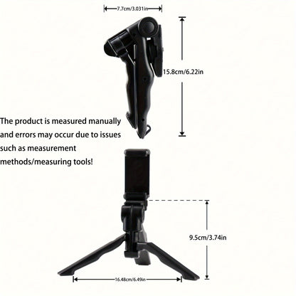 360° Anti-Shake Phone Stand, Multi-Functional Foldable Portable Selfie Holder with Desktop Tripod and Handheld Stabilizer for Horizontal/Vertical Screen Adjustment, Ideal for Photography, Video Recording, and Live Streaming,