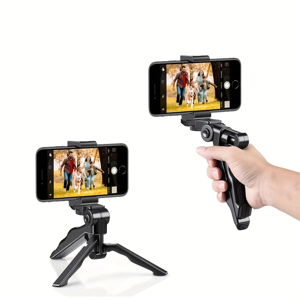 360° Anti-Shake Phone Stand, Multi-Functional Foldable Portable Selfie Holder with Desktop Tripod and Handheld Stabilizer for Horizontal/Vertical Screen Adjustment, Ideal for Photography, Video Recording, and Live Streaming,